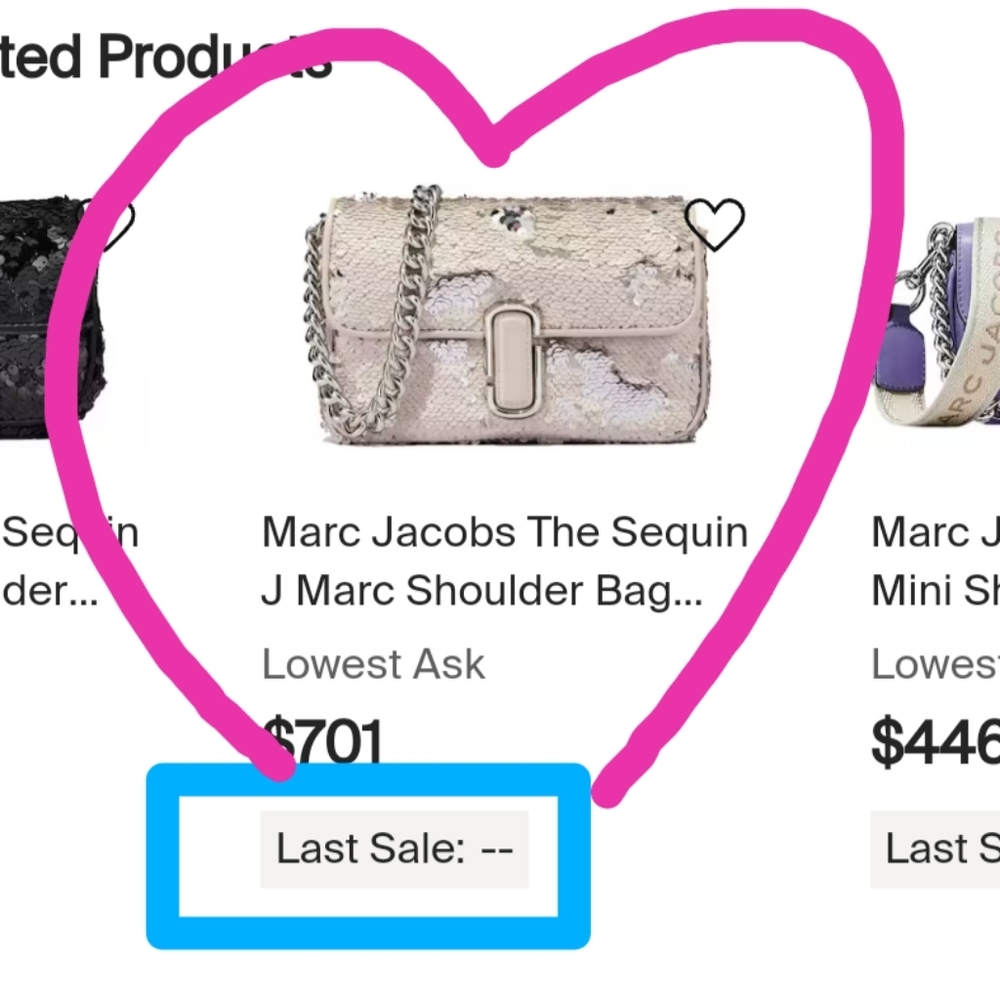MARC JACOBS The SHOULDER BAG -  Sequin J Embellished - Picture 8 of 16